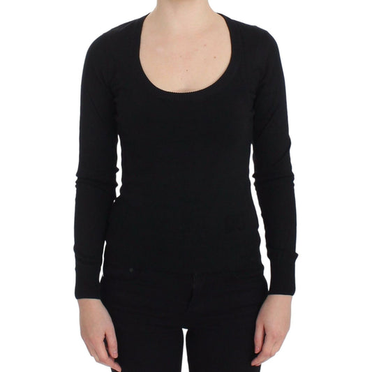 Dolce & Gabbana Black Cashmere Crewneck Sweater Pullover SIG13363-1
