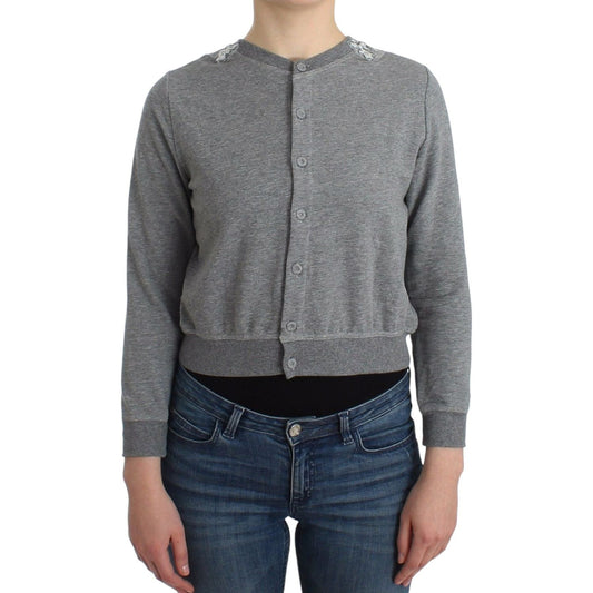 Ermanno Scervino Lingerie Gray Lace Sweater Cardigan Top SIG11862-1