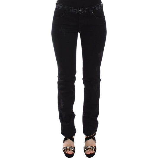Ermanno Scervino Black Slim Jeans Denim Pants Skinny Stretch SIG12690-1