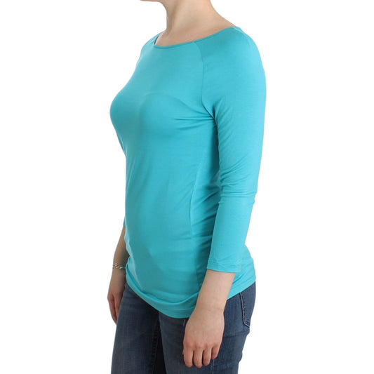 Ermanno Scervino Lingerie Blue Top Blouse Jumper Modal Solid SIG12009-2