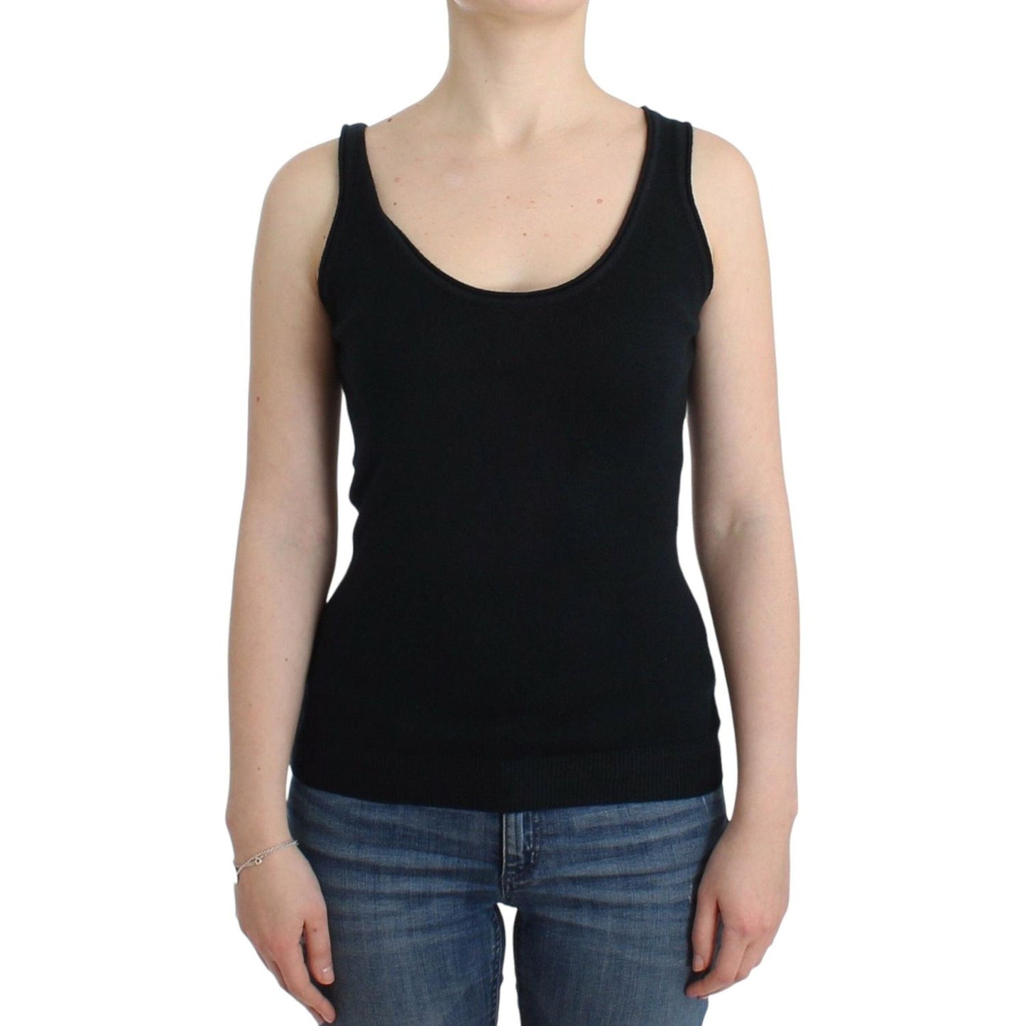 Ermanno Scervino Black Knit Top Knitted Sweater 100% Cashmere
