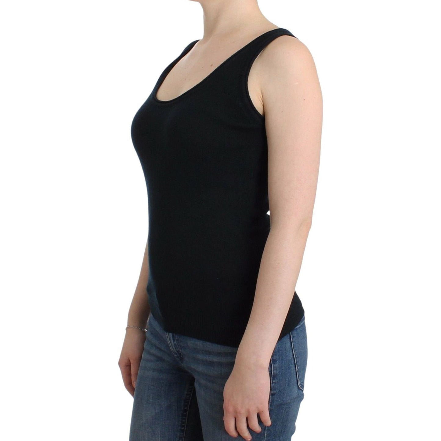 Ermanno Scervino Black Knit Top Knitted Sweater 100% Cashmere