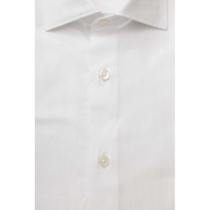 Bagutta White Cotton Men's Classic Shirt