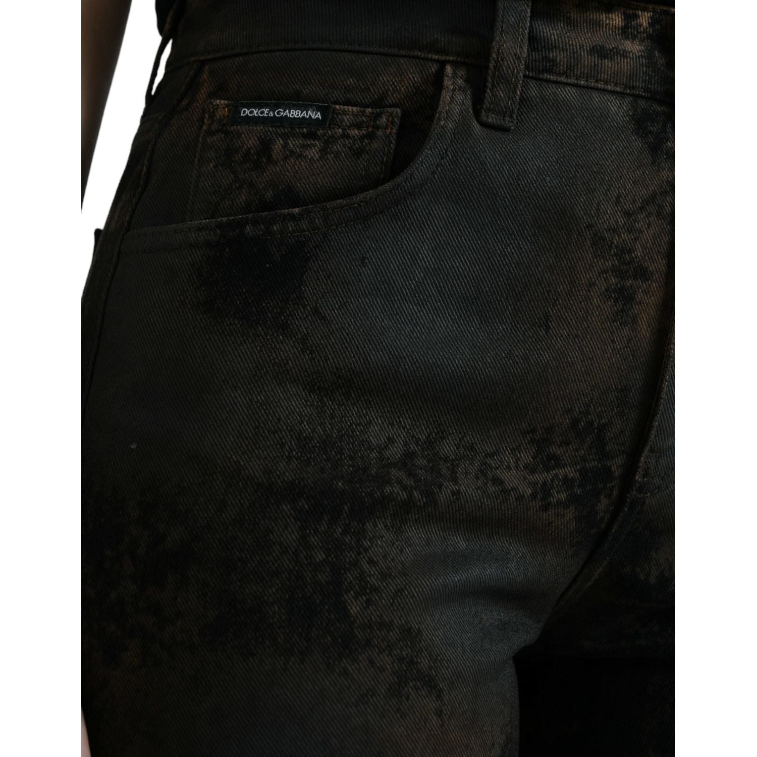 بنطلون جينز مطاطي متوسط ​​الخصر من دولتشي آند غابانا شيك بوي فريند