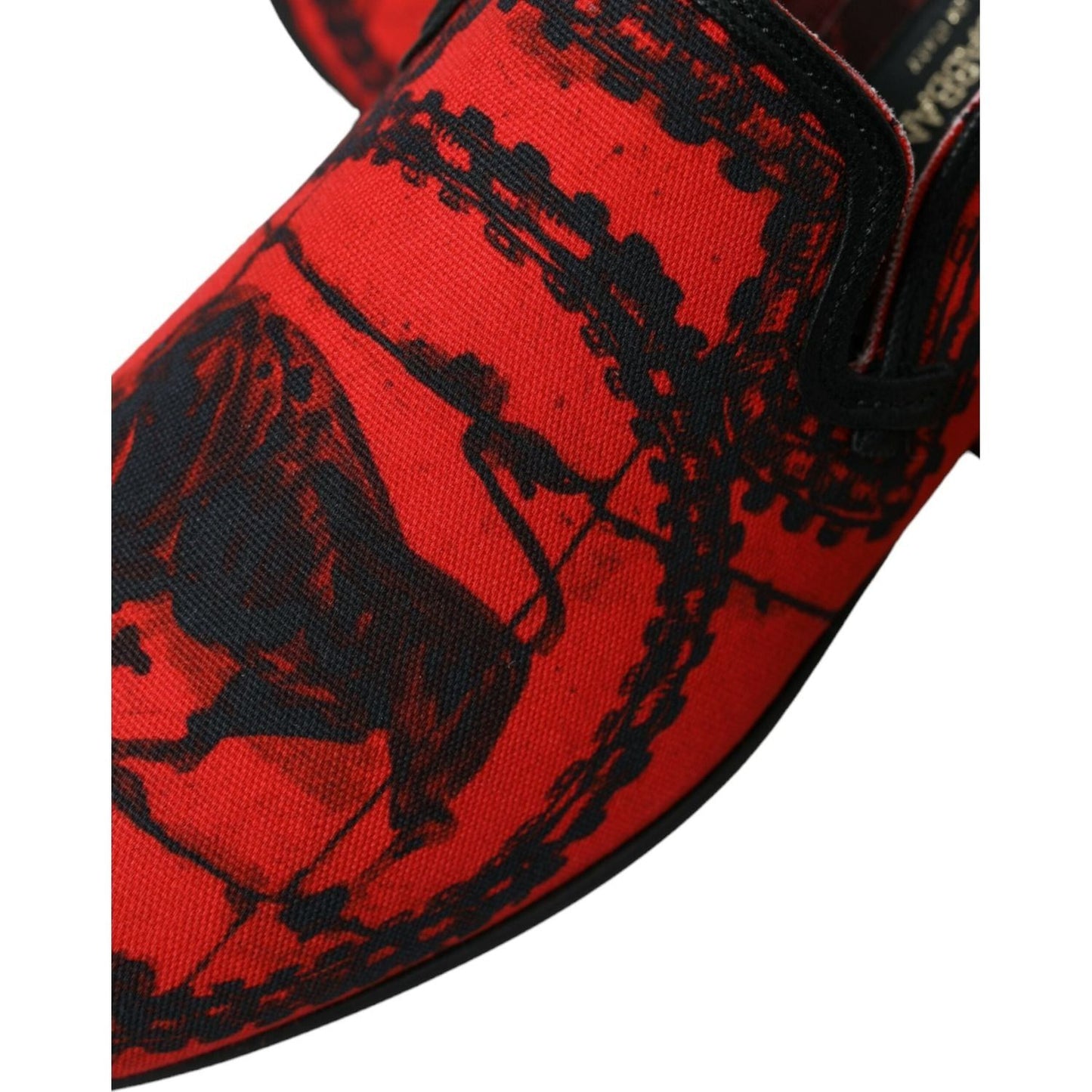 Dolce & Gabbana Red Black Torero Loafers Slippers Men Shoes MV5428-39