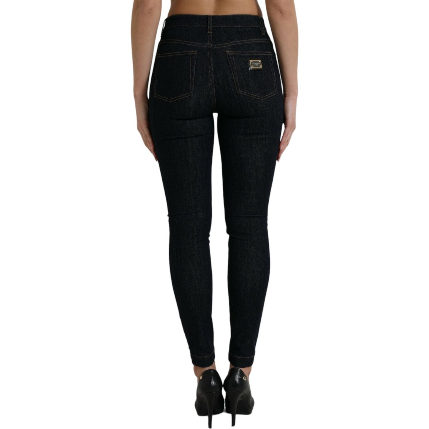 Dolce & Gabbana Blue Cotton Stretch Denim Skinny Jeans