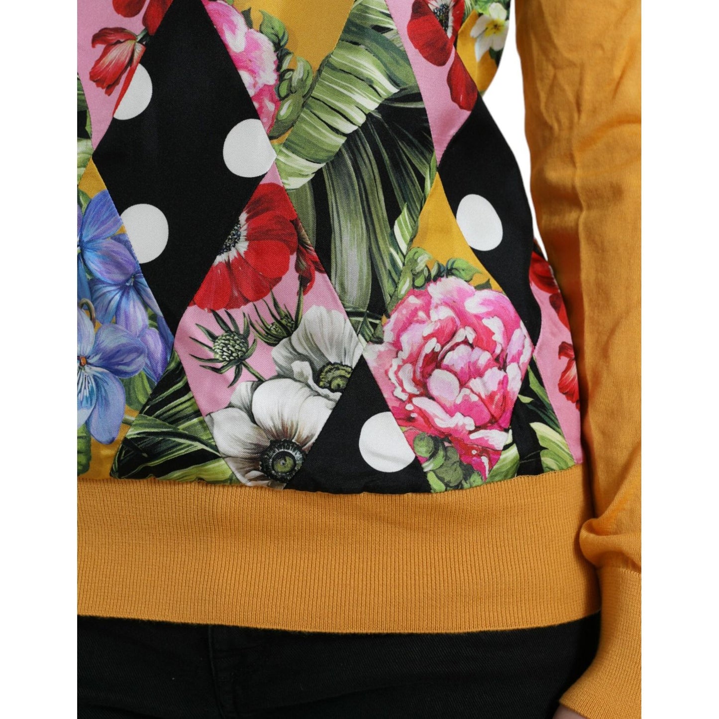 Dolce & Gabbana Multicolor Patchwork Cashmere Henley Sweater