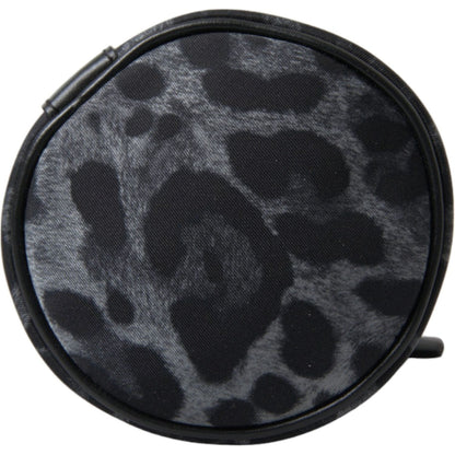 Dolce & Gabbana Black Leopard Round Slim Tote Bottle Cage Bag