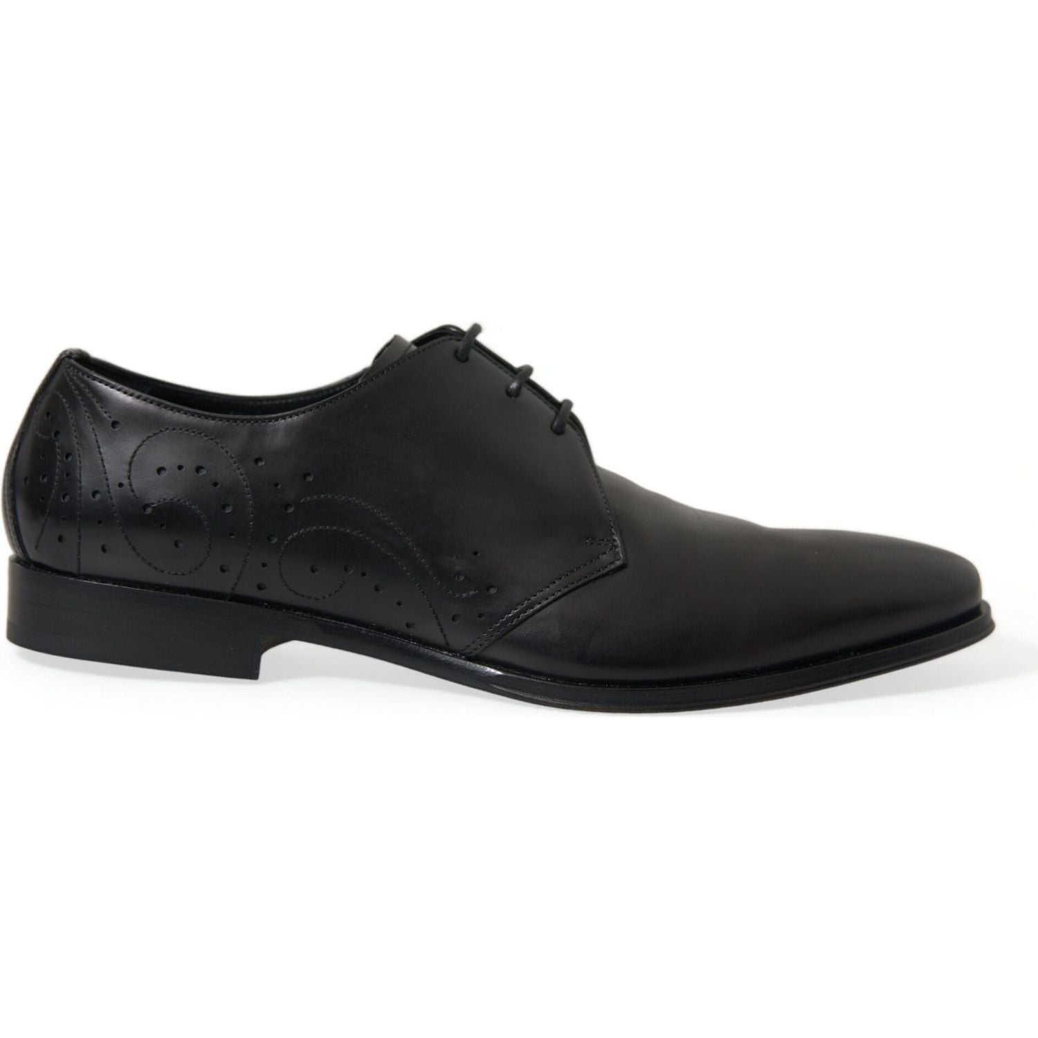 Dolce & Gabbana Black Leather Lace Up Formal Derby Dress Shoes