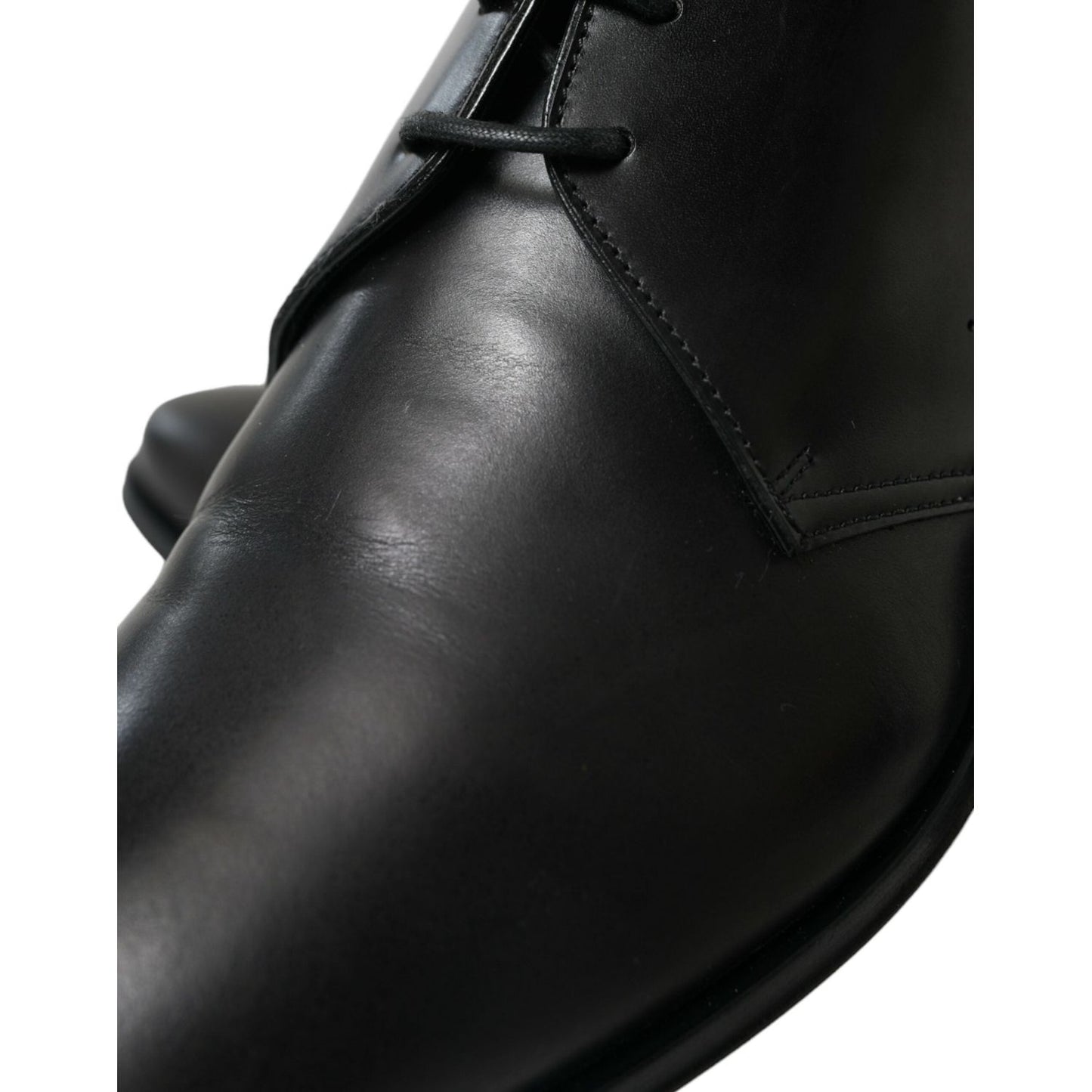 Dolce & Gabbana Black Leather Lace Up Formal Derby Dress Shoes