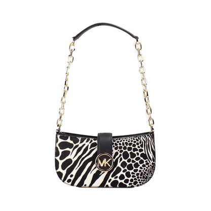 Michael Kors Carmen Small Black Haircalf Pouchette Shoulder Crossbody Bag