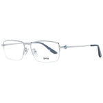 BMW Silver Men Glasses Frame with half-rim style, metal material, and rectangular shape, featuring demo plastic lenses and a sleek design.
