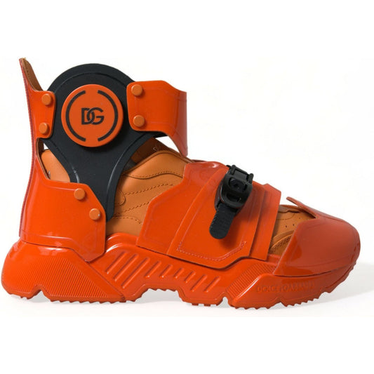 Dolce & Gabbana Orange Multi Panel Chunky High Top Sneakers Shoes MV5554-40