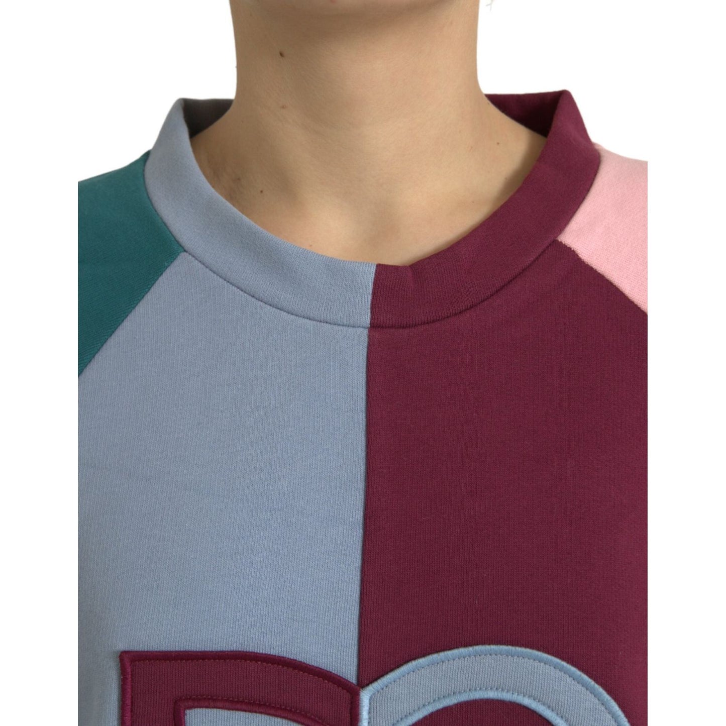 Dolce & Gabbana Multicolor Cotton Crewneck Pullover Sweater TSH84535-46
