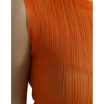 Dolce & Gabbana Orange See Through Crew Neck Blouse Tank Top TSH84801-44