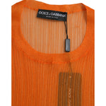 Dolce & Gabbana Orange See Through Crew Neck Blouse Tank Top TSH84801-44