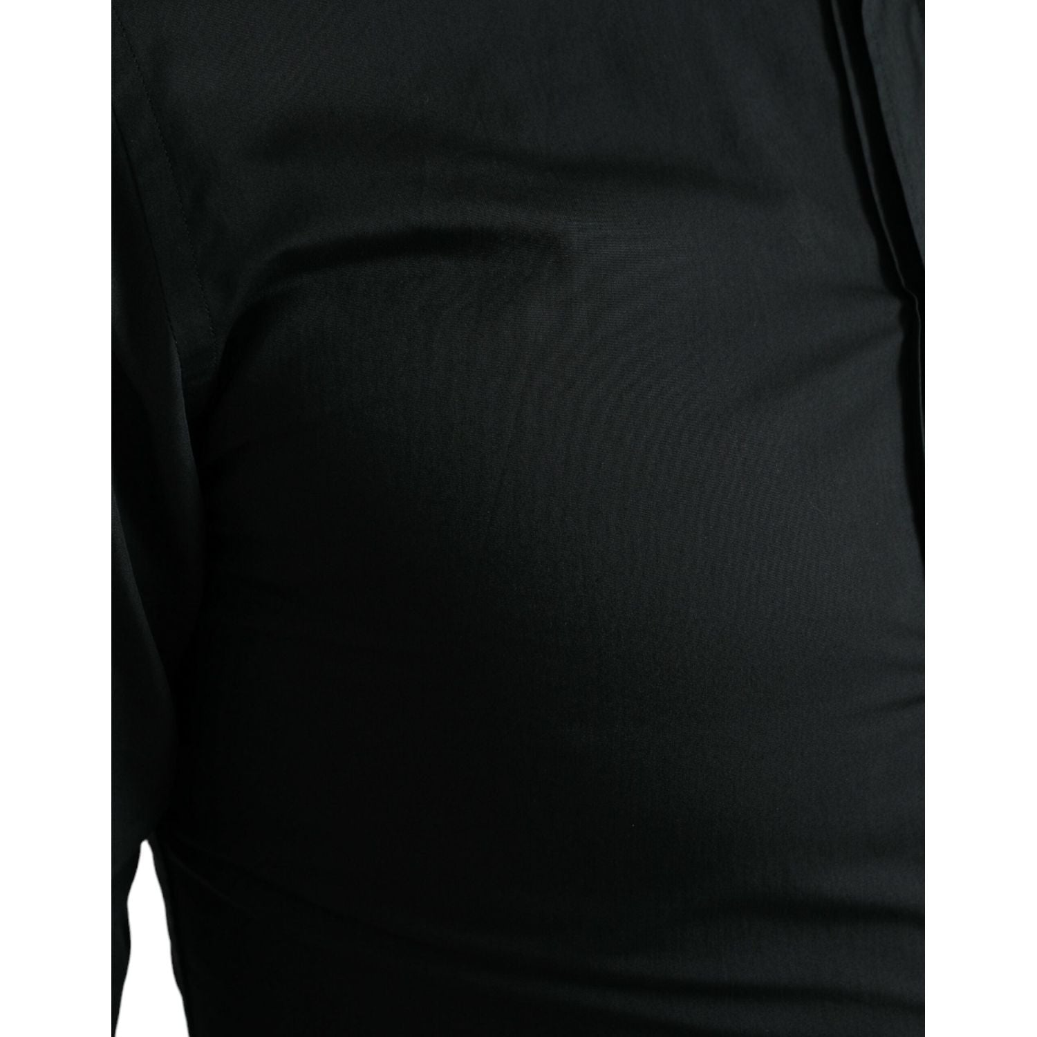 Dolce & Gabbana Black Cotton Silk Formal GOLD Dress Shirt