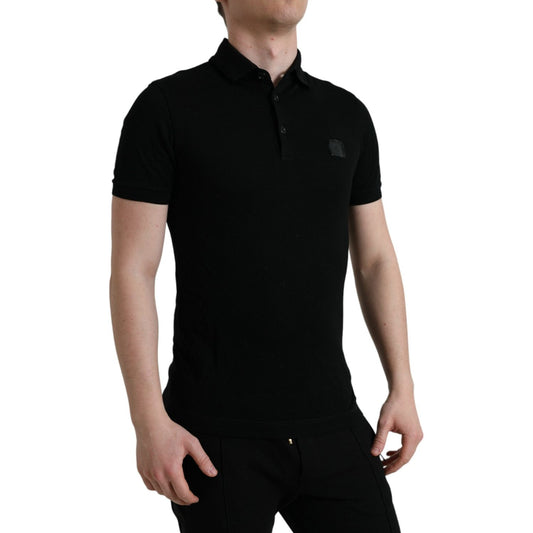 Dolce & Gabbana Black Logo Collared Short Sleeve T-shirt