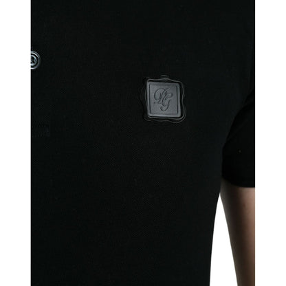 Dolce & Gabbana Black Logo Collared Short Sleeve T-shirt