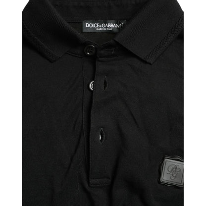Dolce & Gabbana Black Logo Collared Short Sleeve T-shirt