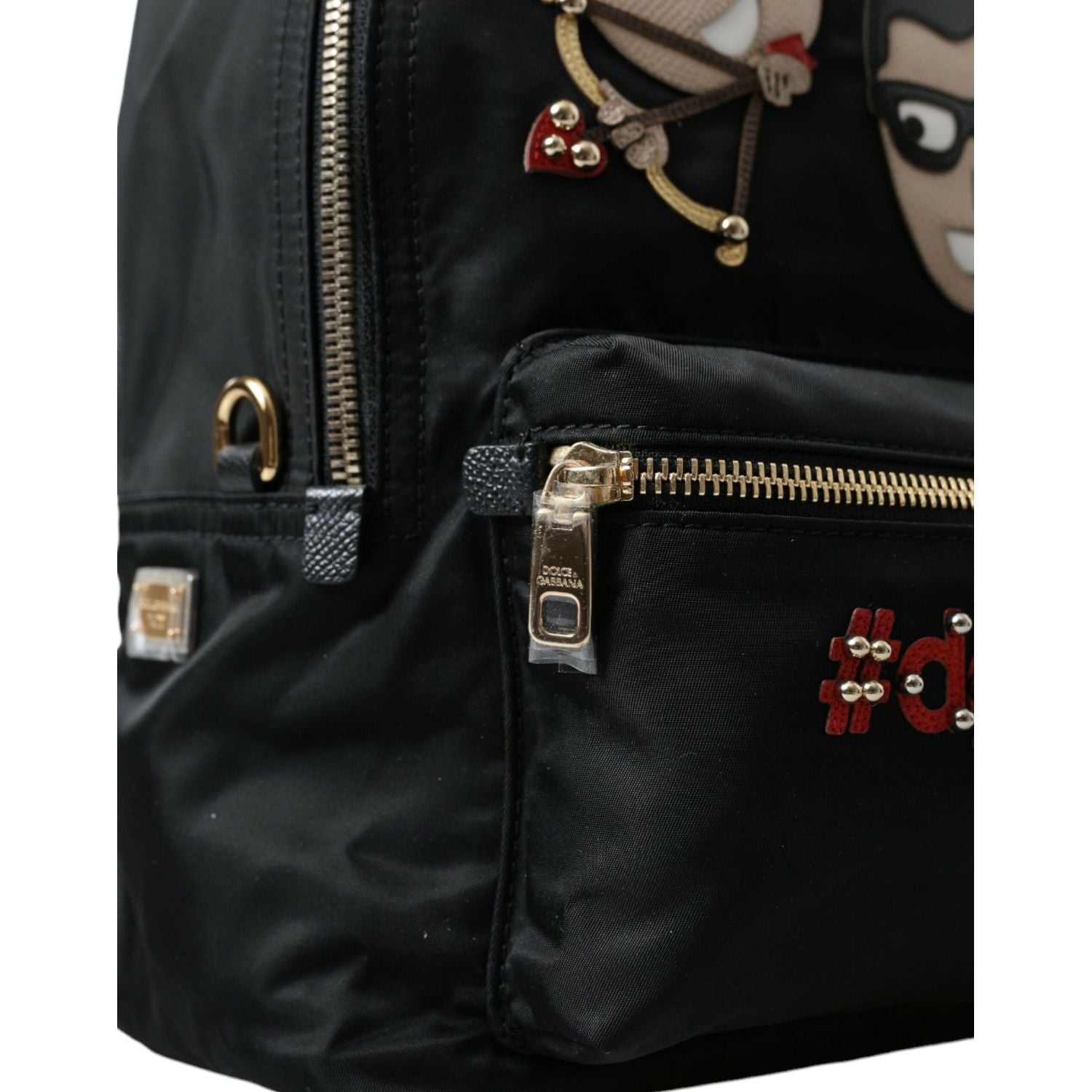 Dolce & Gabbana Black #DGFAMILY Embellished Backpack VULCANO Bag