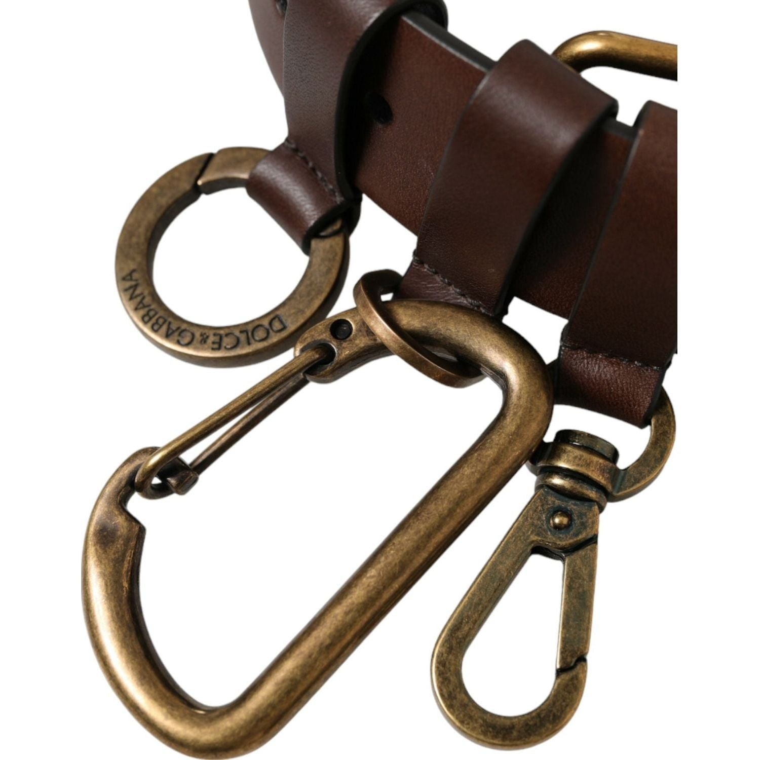 حزام دولتشي آند غابانا الأنيق المصنوع من جلد العجل باللون البني - إكسسوار لا يتأثر بمرور الزمن