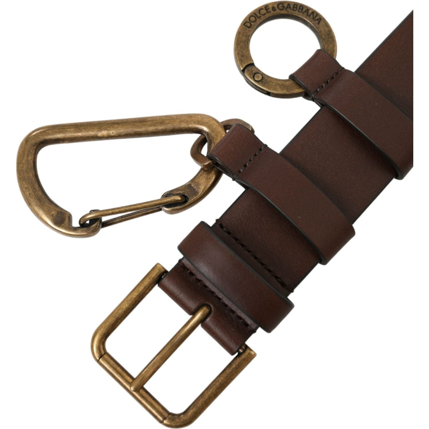 حزام دولتشي آند غابانا الأنيق المصنوع من جلد العجل مع مشبك معدني للإغلاق