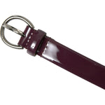 Dolce & Gabbana Maroon Leather Silver Metal Buckle Belt WMB317-95