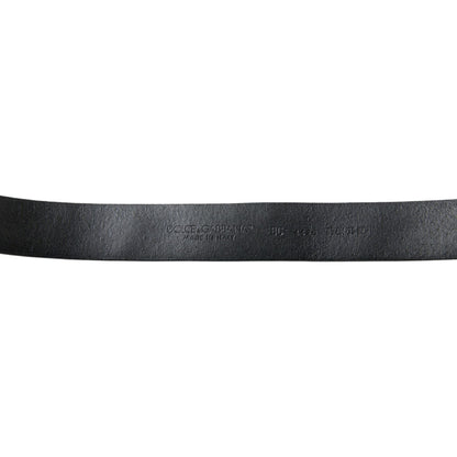 Dolce & Gabbana Black Embellished Leather Engraved Buckle Belt