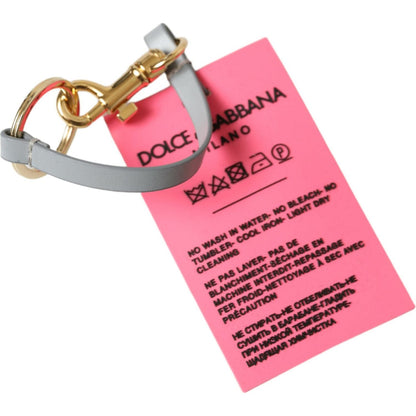 Dolce & Gabbana Pink Silicone DG Logo Gold Brass Keychain