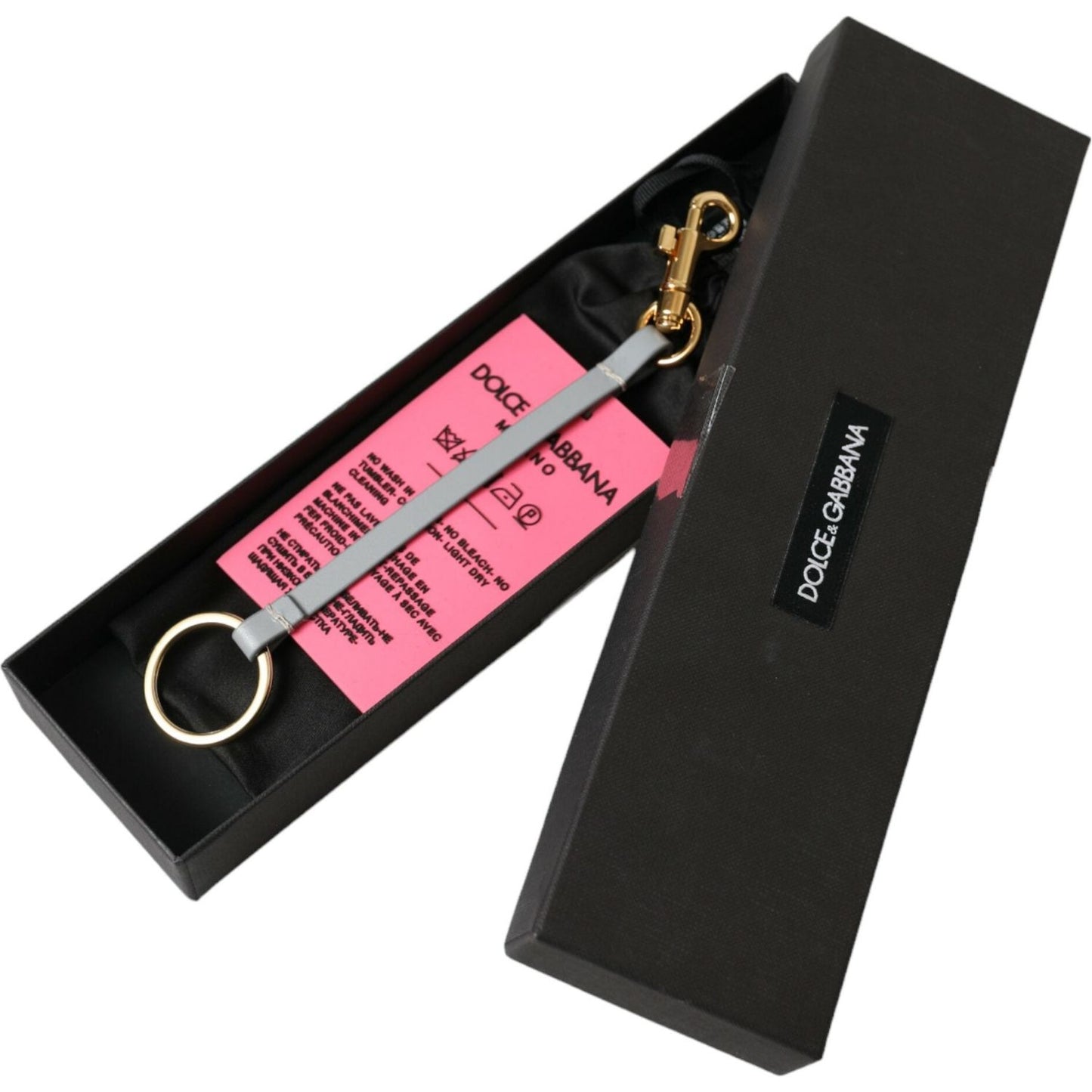 Dolce & Gabbana Pink Silicone DG Logo Gold Brass Keychain SMY101333