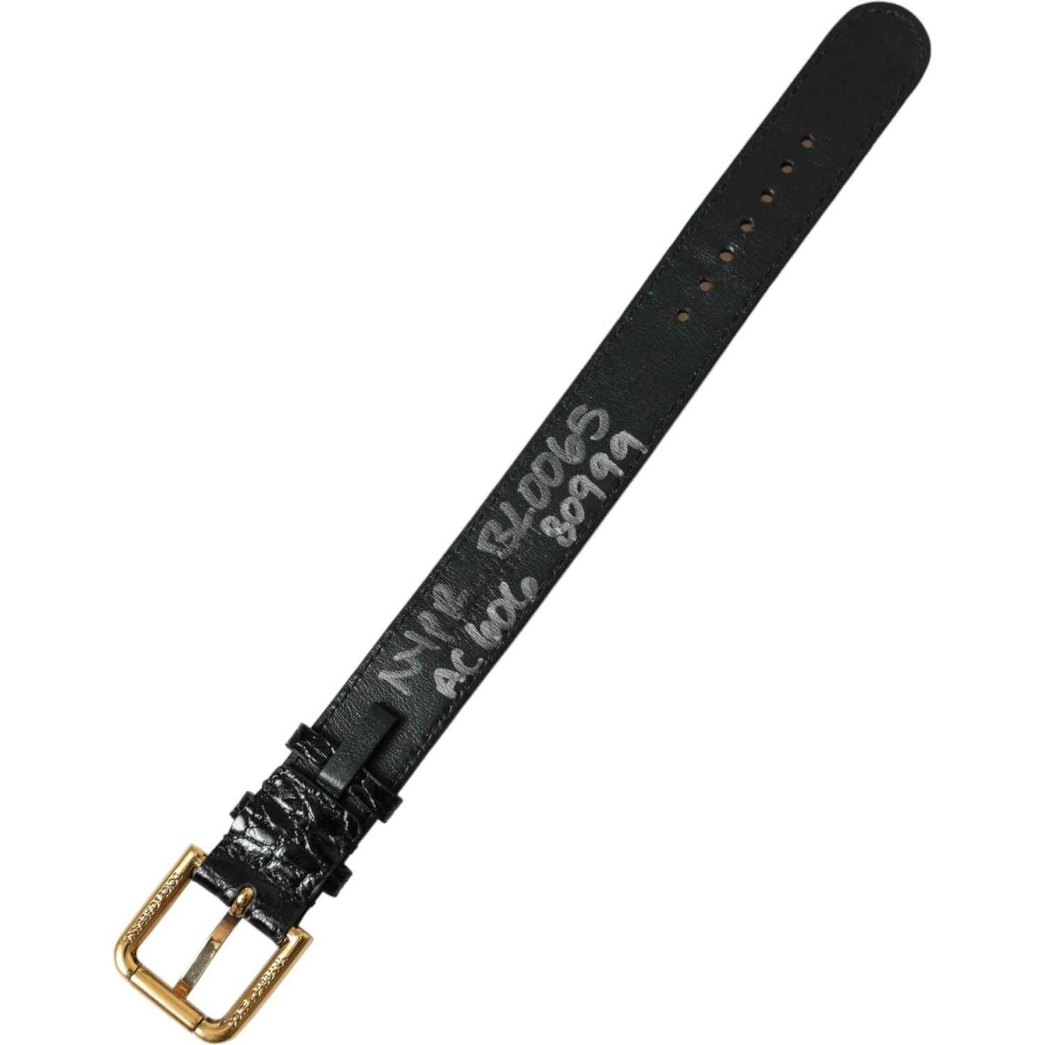 سوار دولتشي آند غابانا الأنيق المصنوع من الجلد باللون الذهبي والأسود