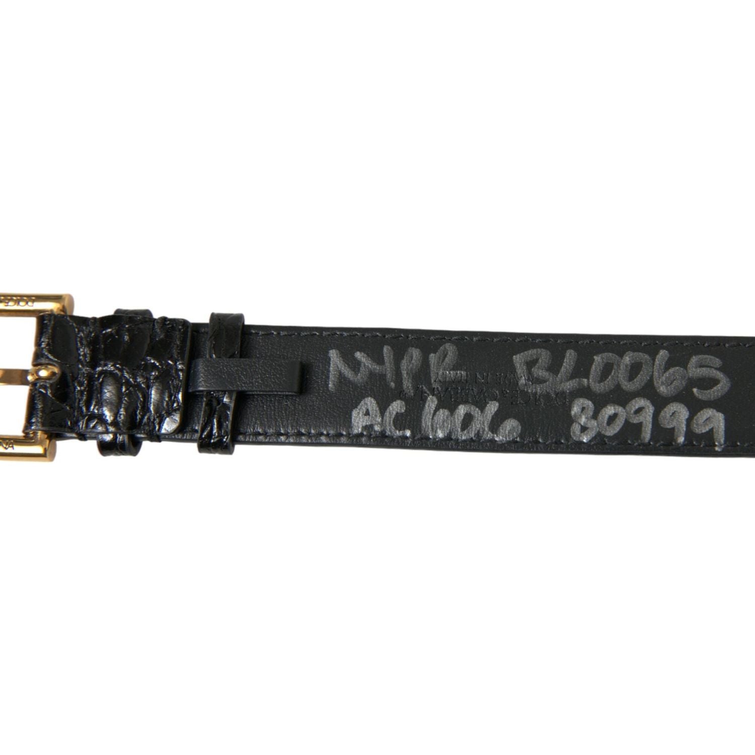 سوار دولتشي آند غابانا الأنيق المصنوع من الجلد باللون الذهبي والأسود