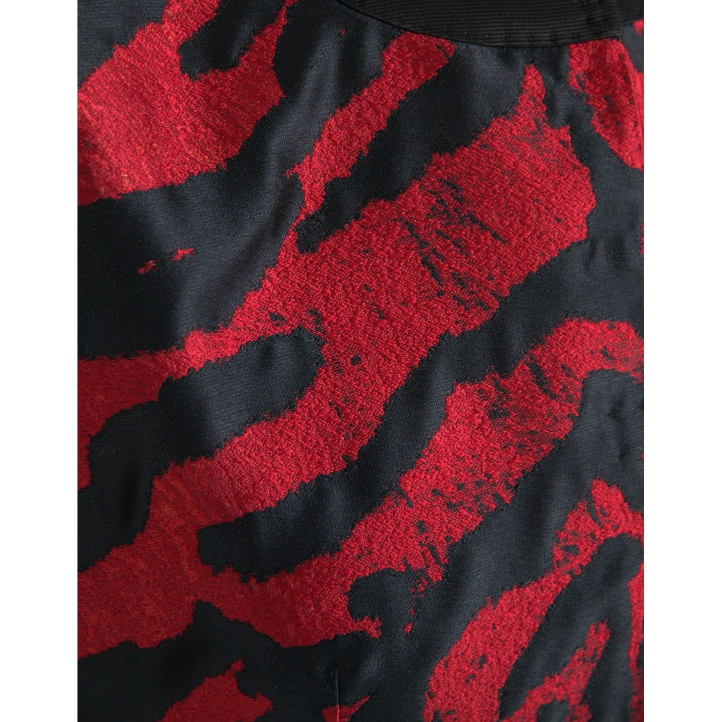 Dolce & Gabbana Black Red Patterned Cropped Coat Jacket