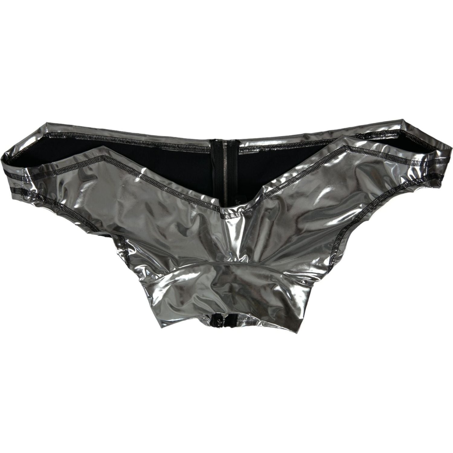 بلوزة فضية أنيقة من دولتشي آند غابانا مع سحاب للإغلاق