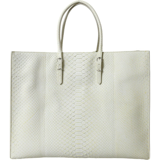 Balenciaga White Yellow Exotic Skin Leather Shopping Tote PAPIER Bag BAG1180