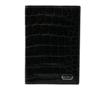 Dolce & Gabbana Black Exotic Skin Leather Long Bifold Passport Holder SMY101314
