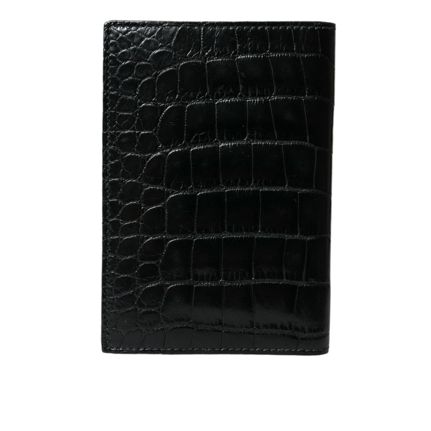 Dolce & Gabbana Black Exotic Skin Leather Long Bifold Passport Holder SMY101314