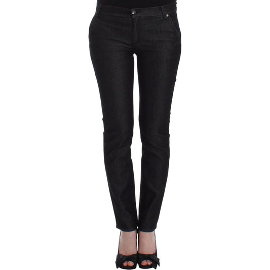 Ermanno Scervino Black Slim Jeans Denim Pants Skinny Leg Stretch SIG12451-1