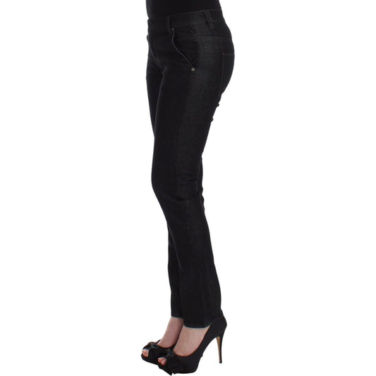Ermanno Scervino Black Slim Jeans Denim Pants Skinny Leg Stretch SIG12451-1