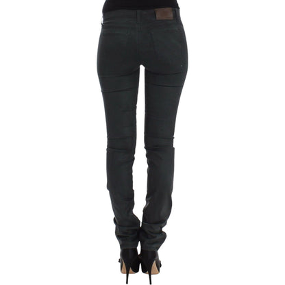 Ermanno Scervino Green Slim Jeans Denim Pants Straight Leg Stretch