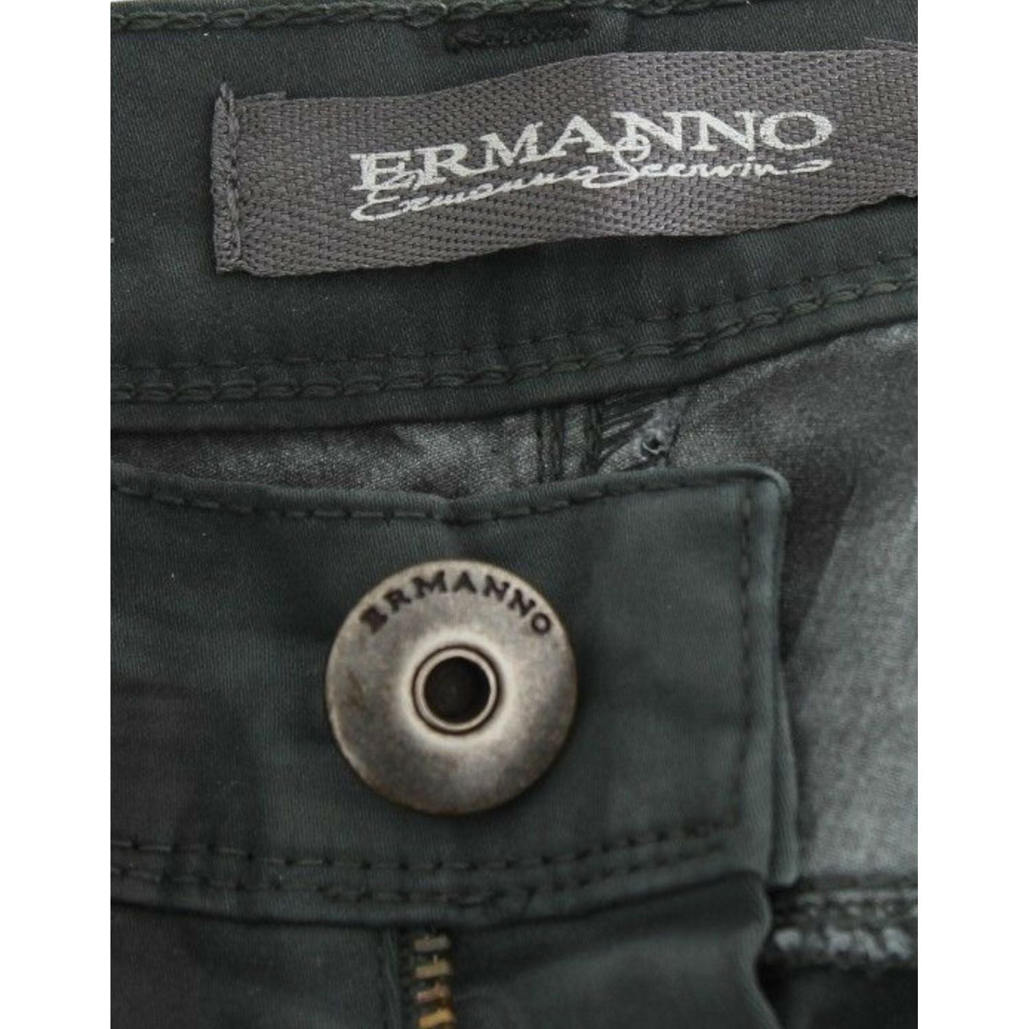 Ermanno Scervino Green Slim Jeans Denim Pants Straight Leg Stretch