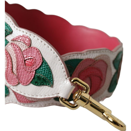 Dolce & Gabbana White Floral Leather Accessory Shoulder Strap WMB312