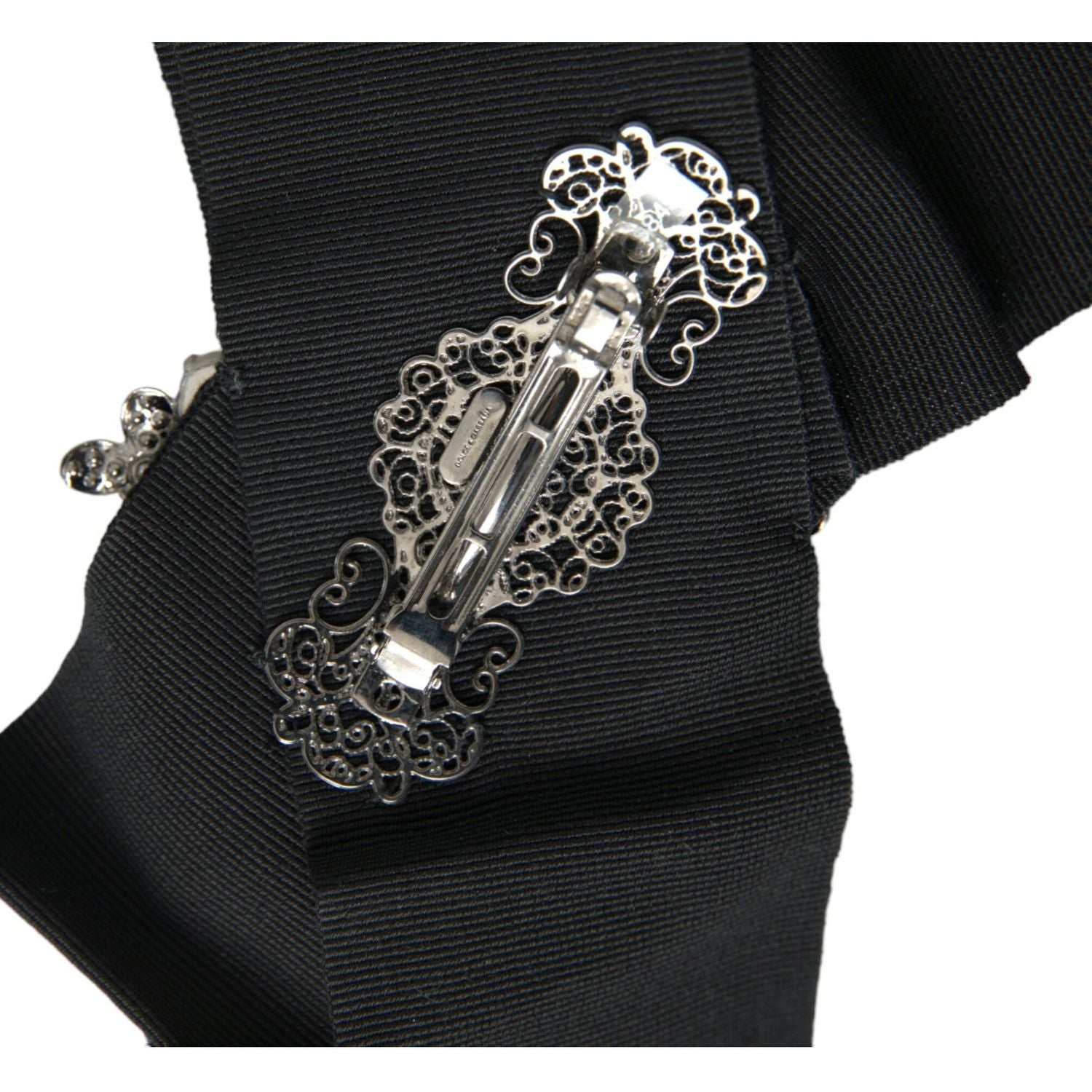 مشبك شعر مزين بكريستال سواروفسكي باللون الأسود من دولتشي آند غابانا