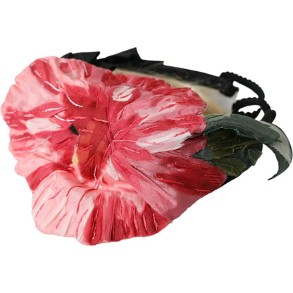 Dolce & Gabbana Black Viscose White Hair Parrucchiera Headband Diadem