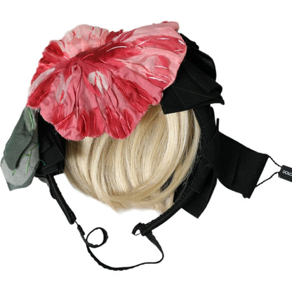 Dolce & Gabbana Black Viscose White Hair Parrucchiera Headband Diadem
