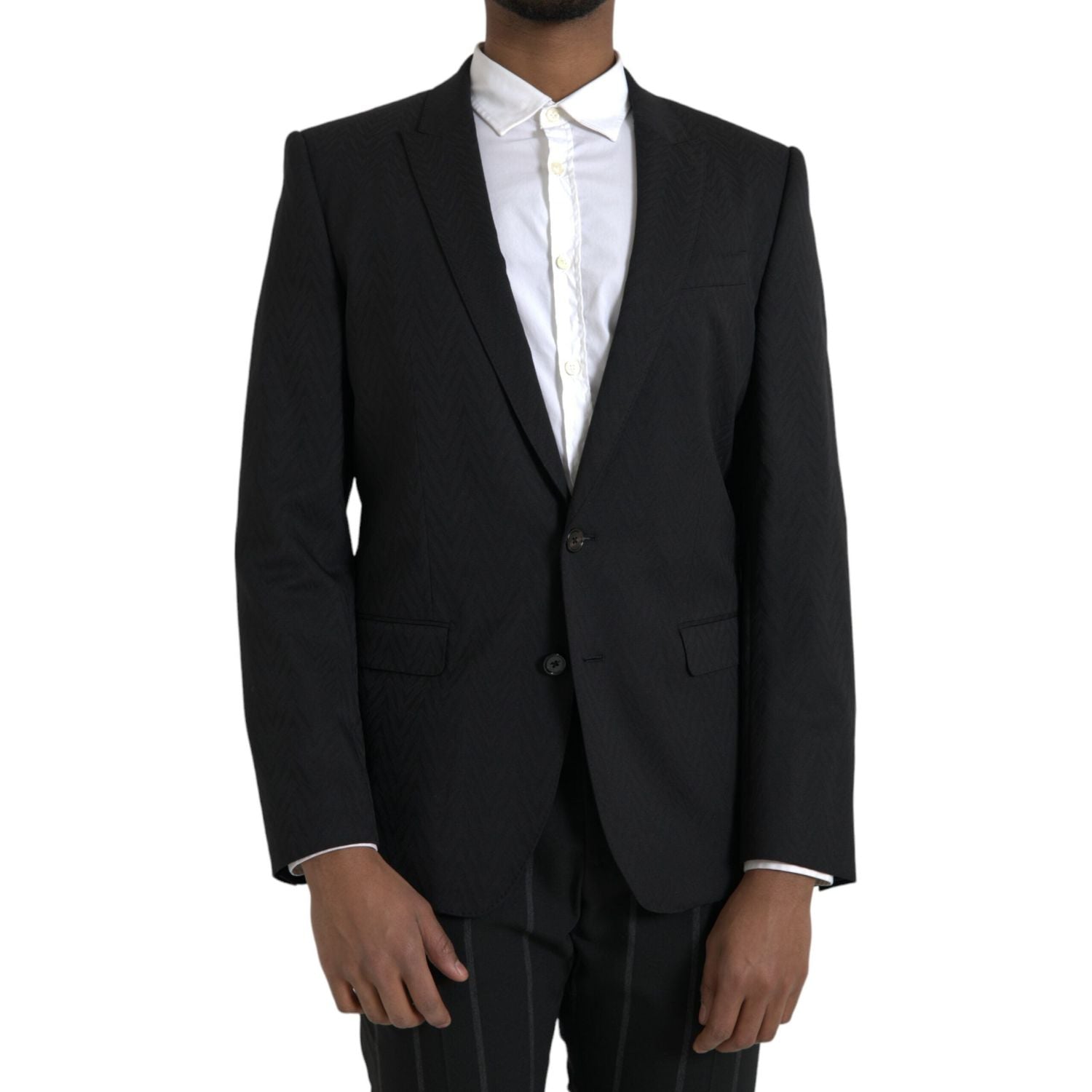 جاكيت ومعطف وبليزر مارتيني بقصّة Slim Fit باللون الأسود من Dolce &amp; Gabbana