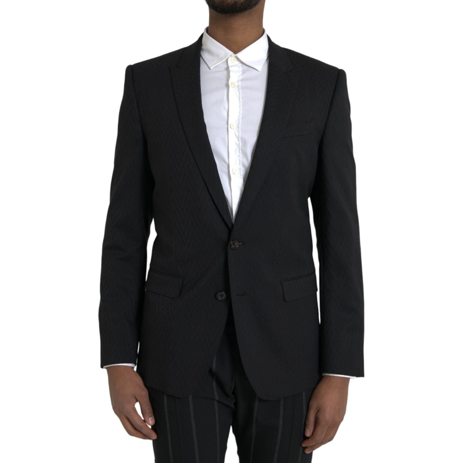 جاكيت ومعطف وبليزر مارتيني بقصّة Slim Fit باللون الأسود من Dolce &amp; Gabbana