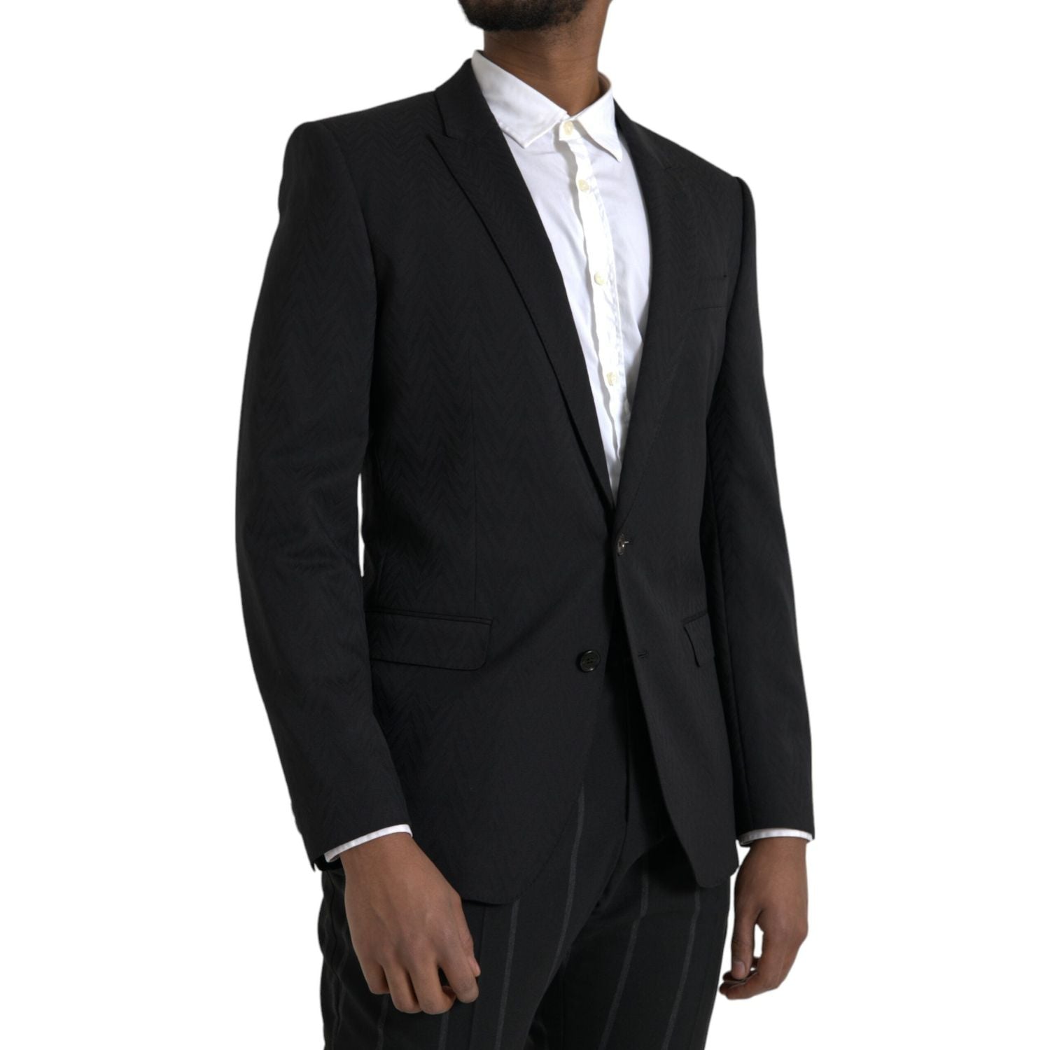 جاكيت ومعطف وبليزر مارتيني بقصّة Slim Fit باللون الأسود من Dolce &amp; Gabbana