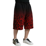 Dolce & Gabbana Red Leopard Print Cotton Bermuda Shorts PAN75020-54